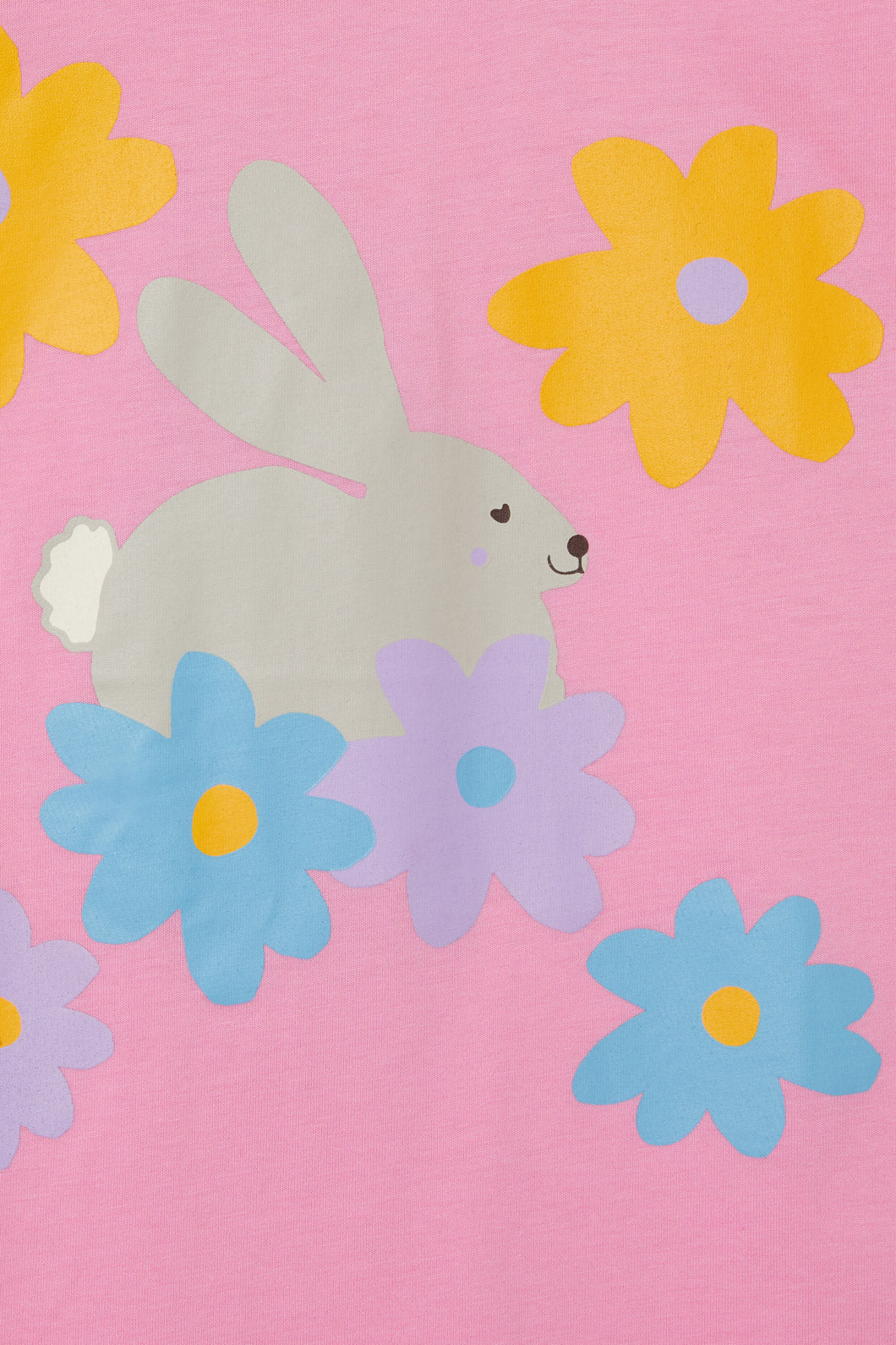 Bunny And Flower Short Sleeve Kids Tee