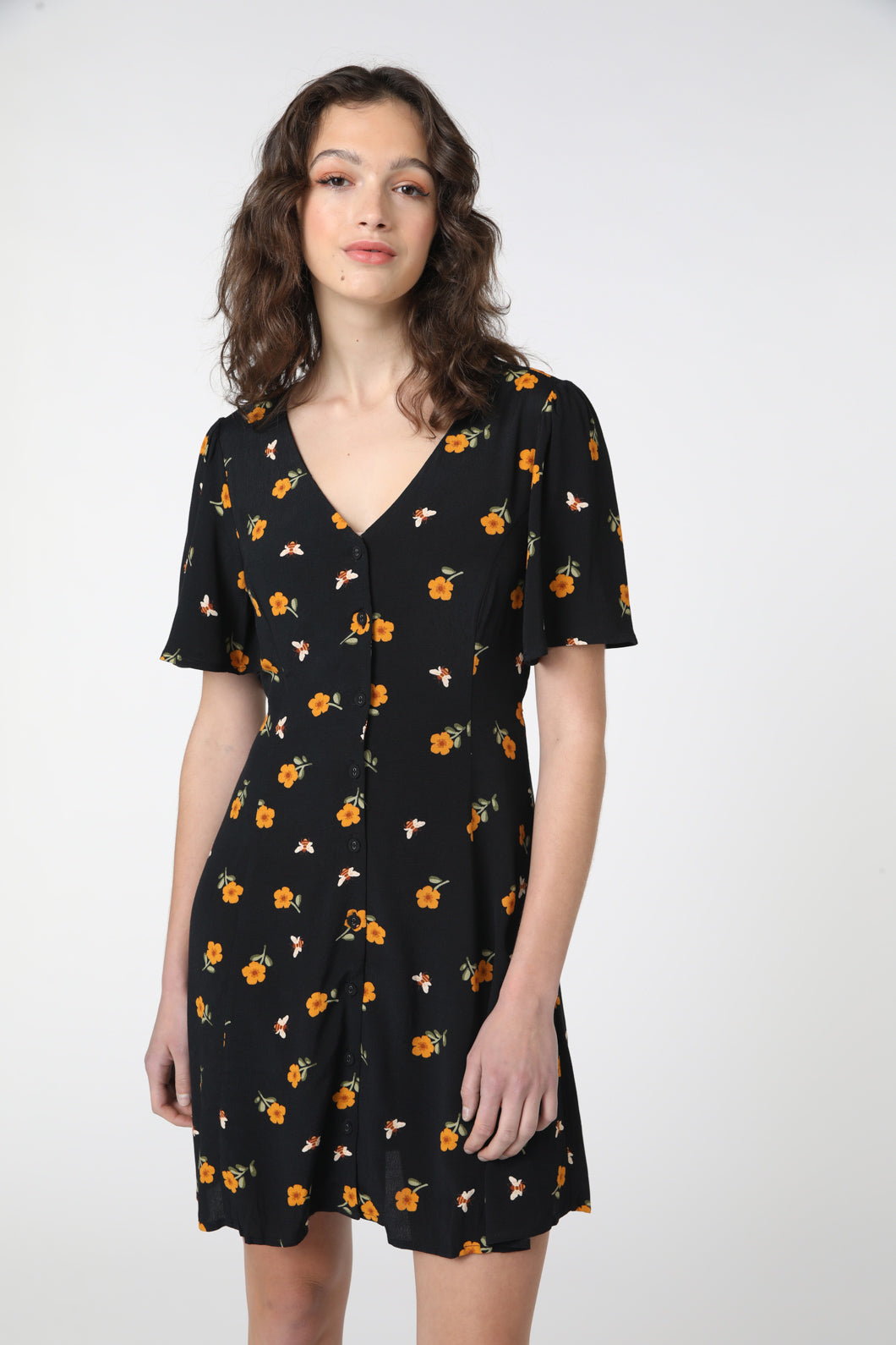 Bees & Blooms Mini Dress