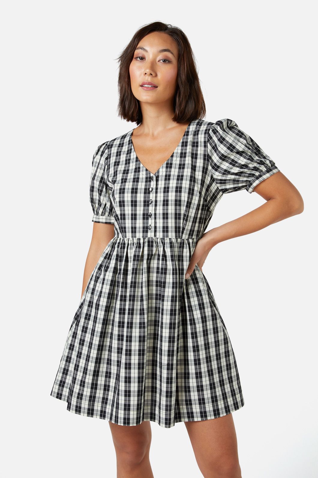 Juno Check Smock Dress