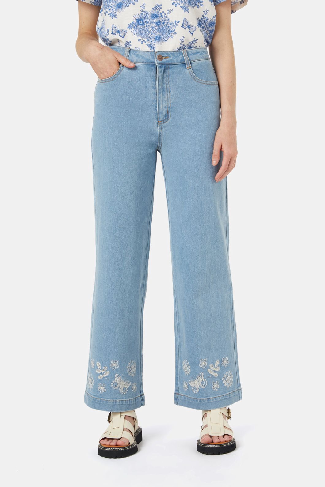 Butterfly Embroidered Jean