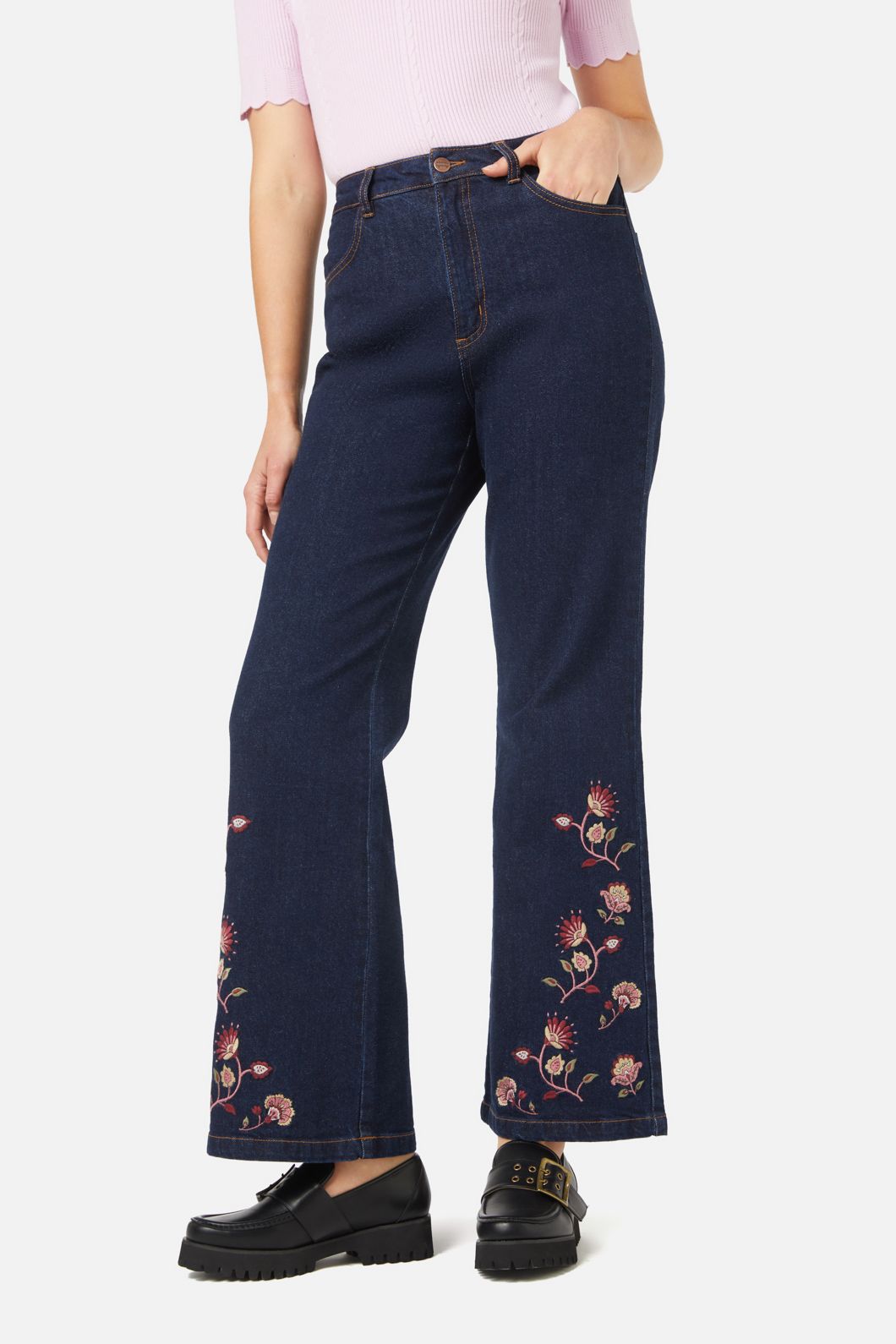 Boho Paisley Embroidered Jean