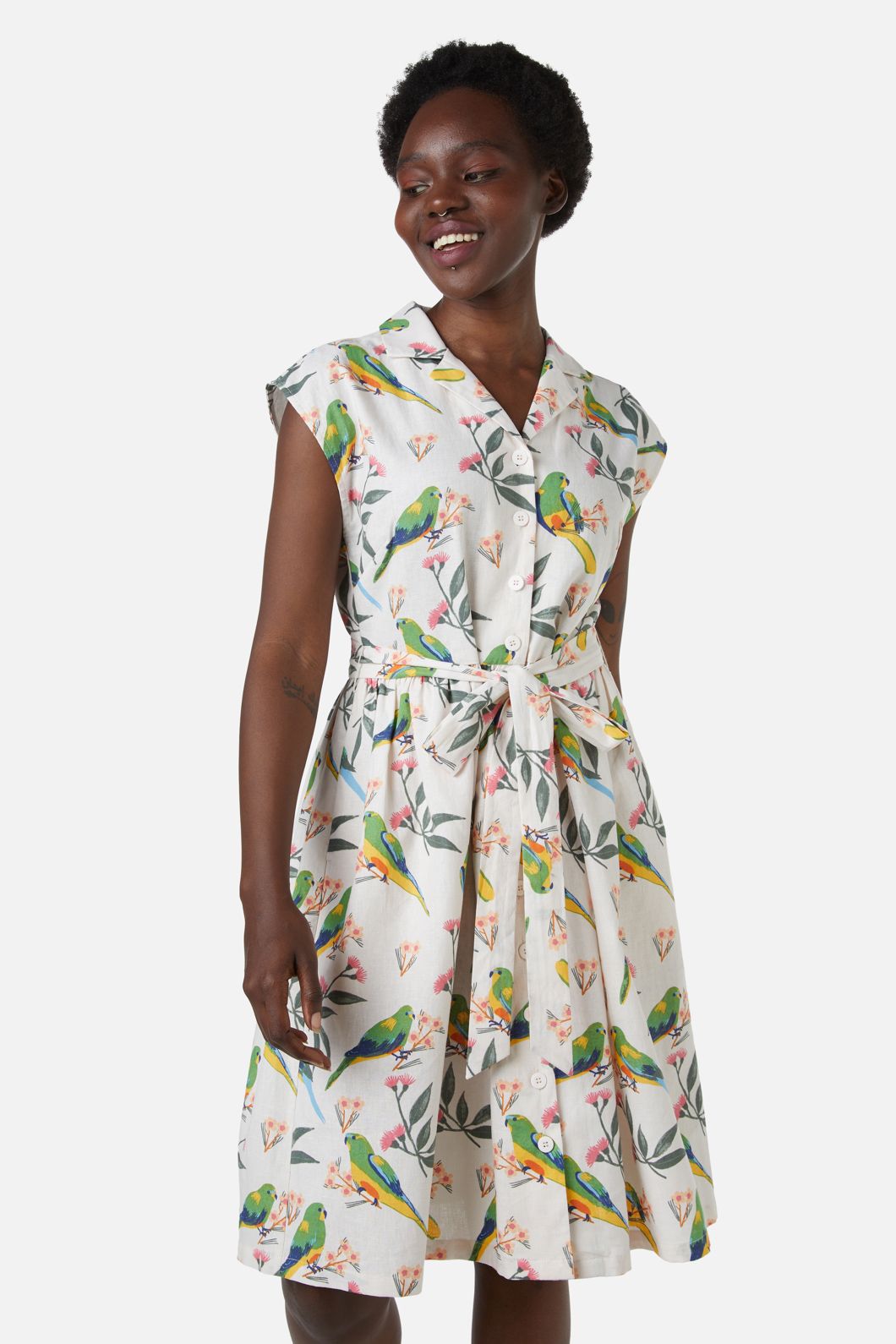 Parrot Shirt Dress