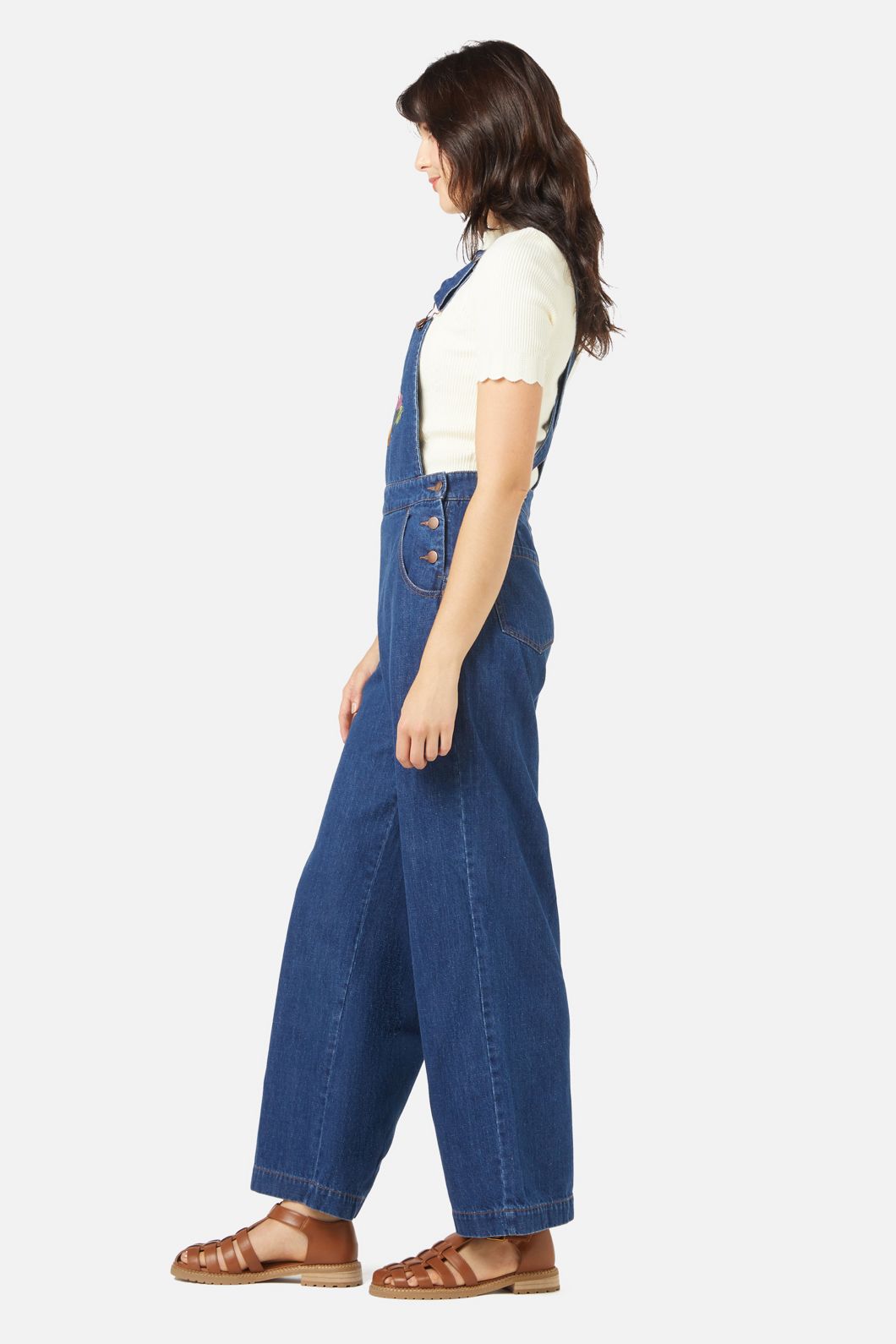 Cat Embroidered Overall