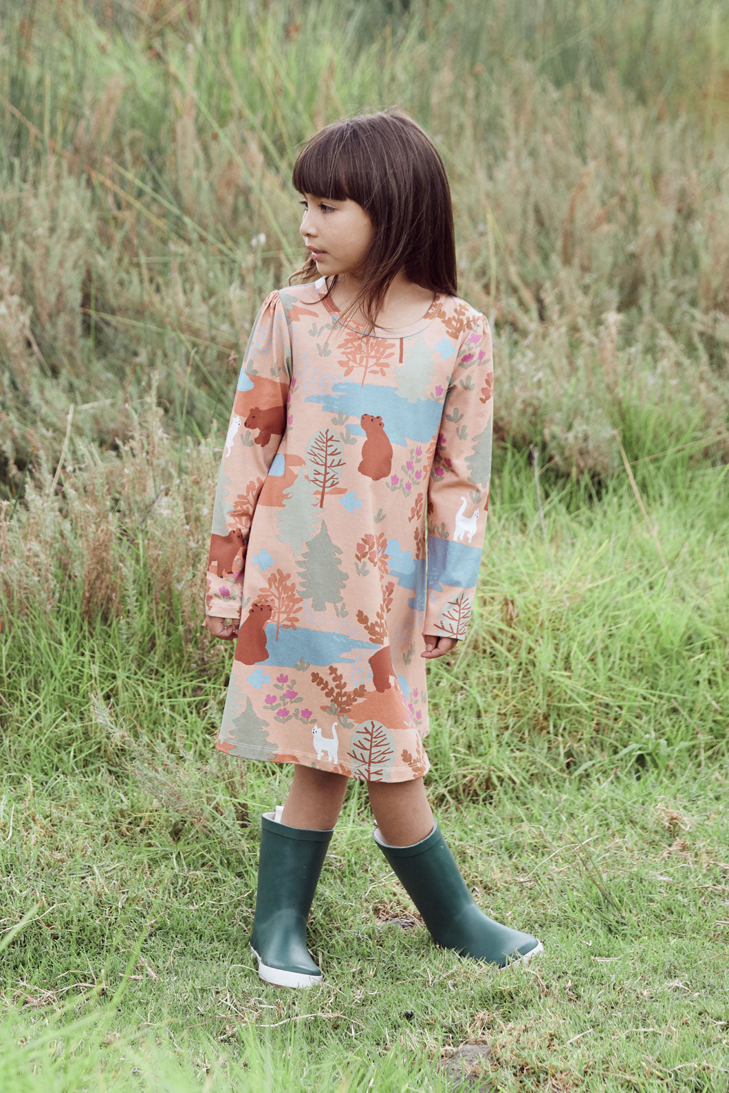 Woodland Bear Kids Jersey Dress