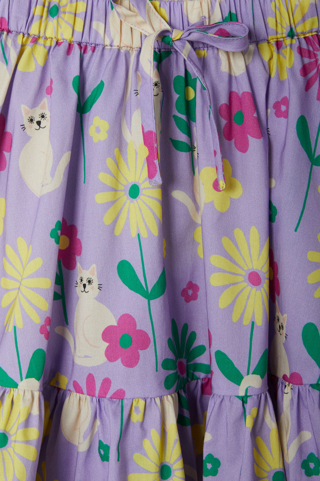 Cat Flower Kids Skirt