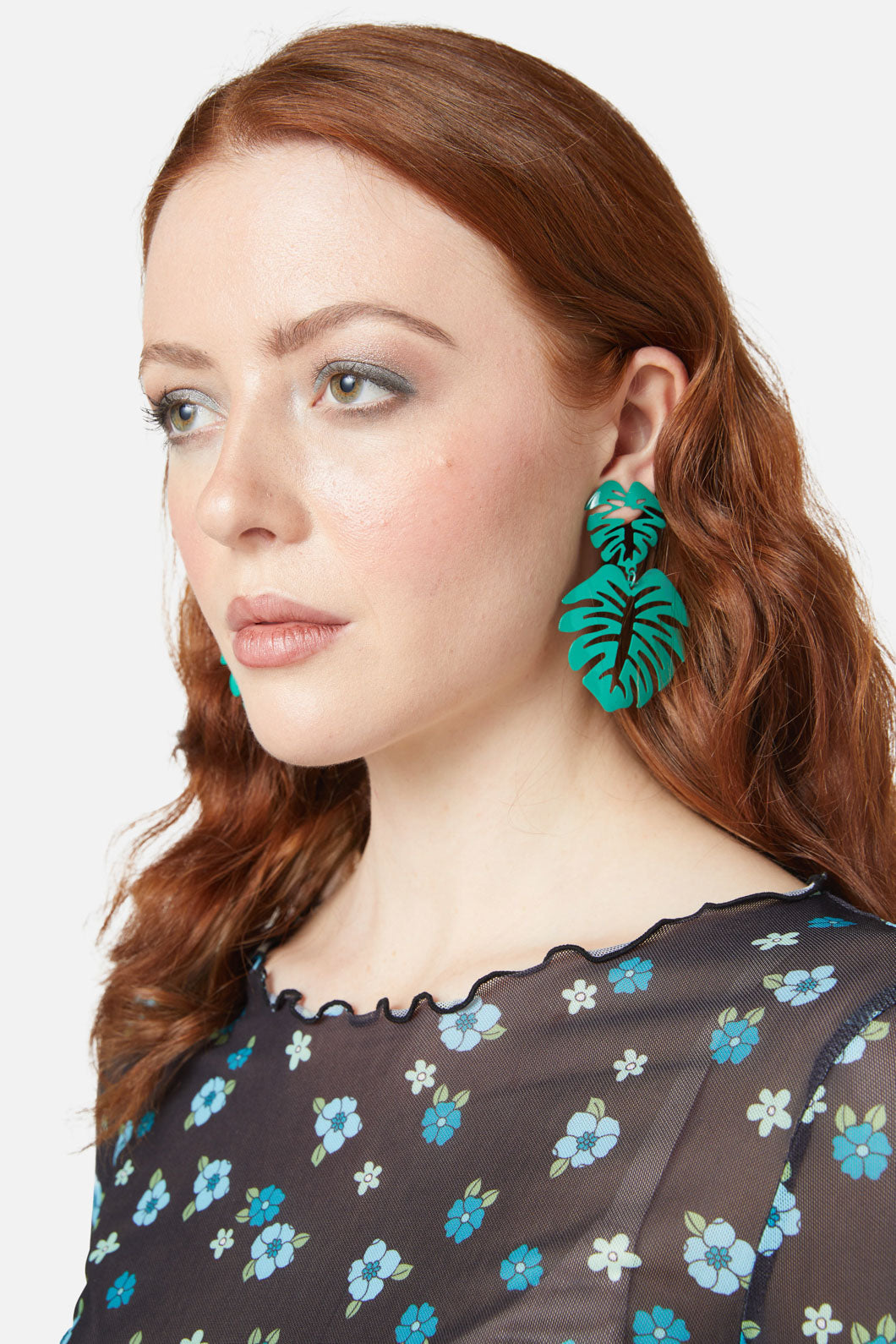 Double Monstera Leaf Earrings