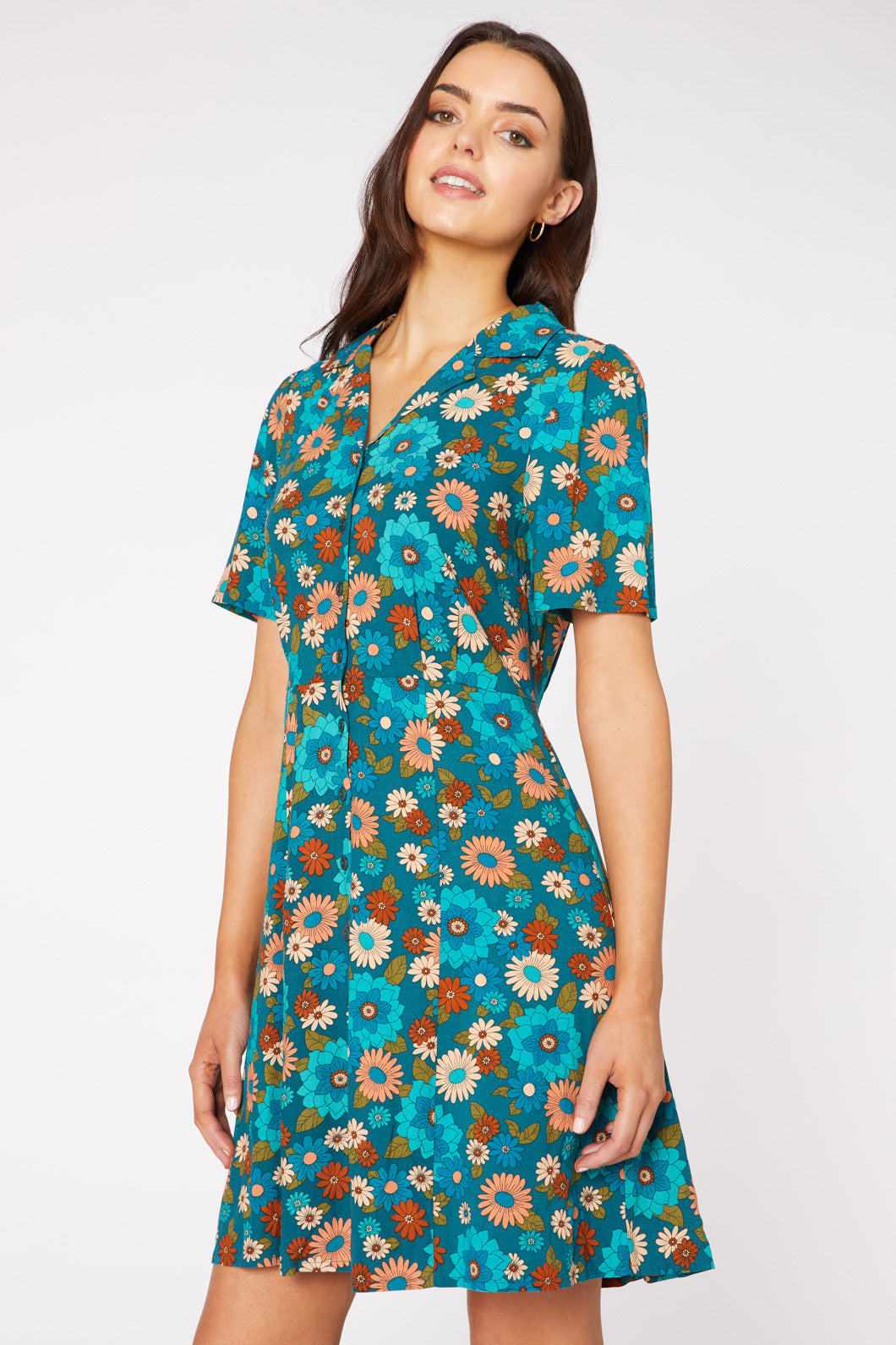 Lindy 70S Floral Mini Dress