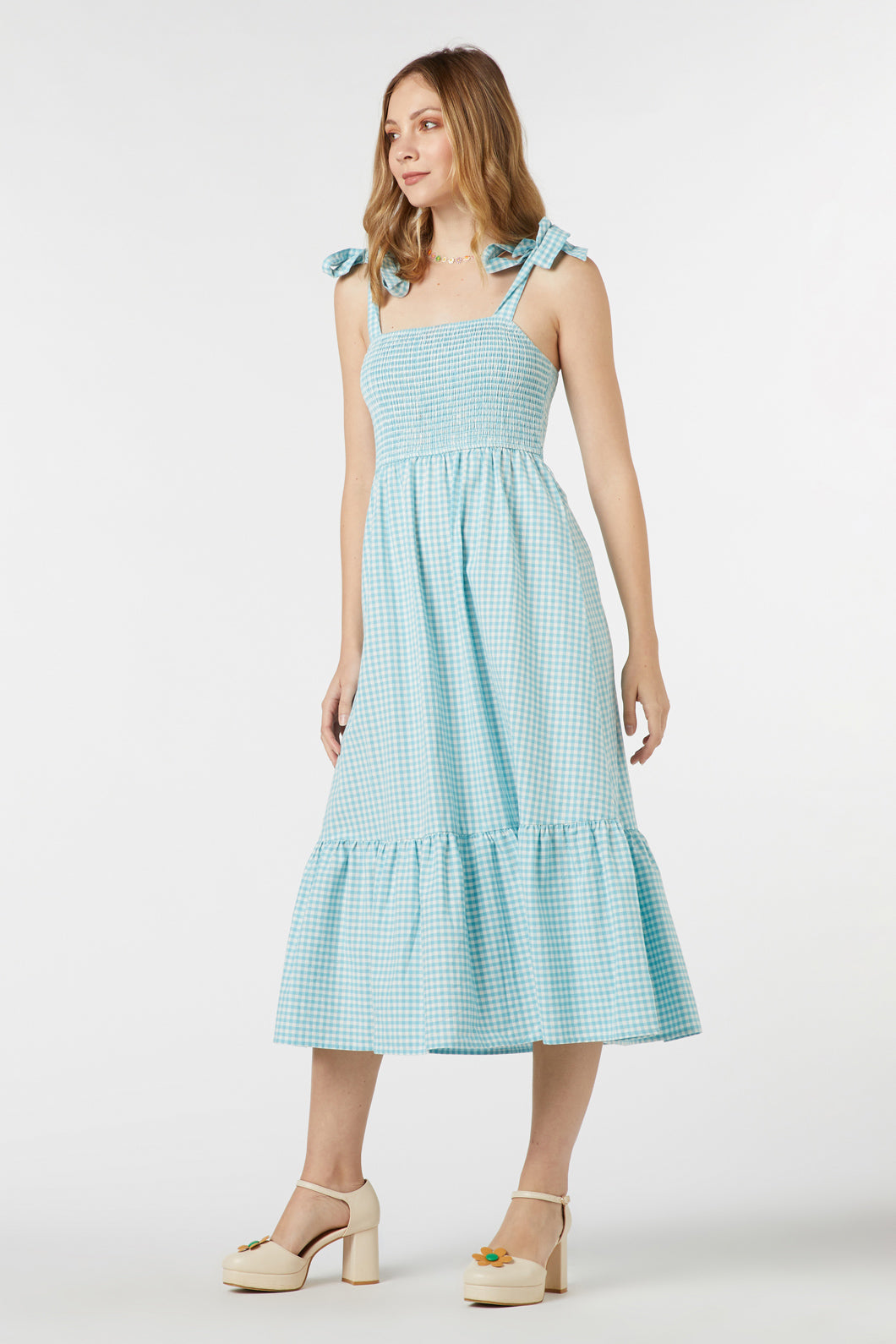 Tessa Check Midi Dress