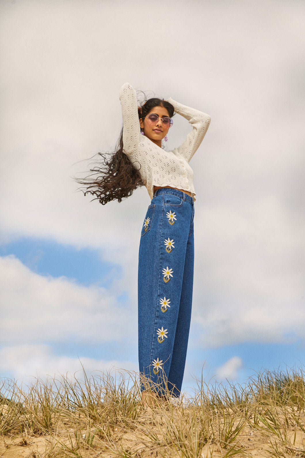 Daisy Embroidered Jean