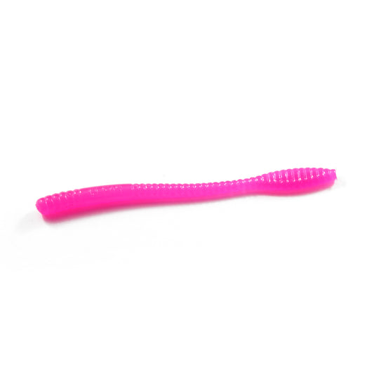 Ultra-Light Steelhead Worms: Bubble Gum/Hot Pink Tail