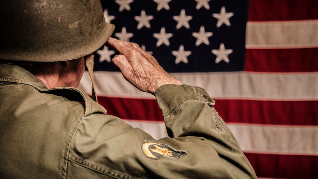 US Veteran salute to US flag - Black Forest