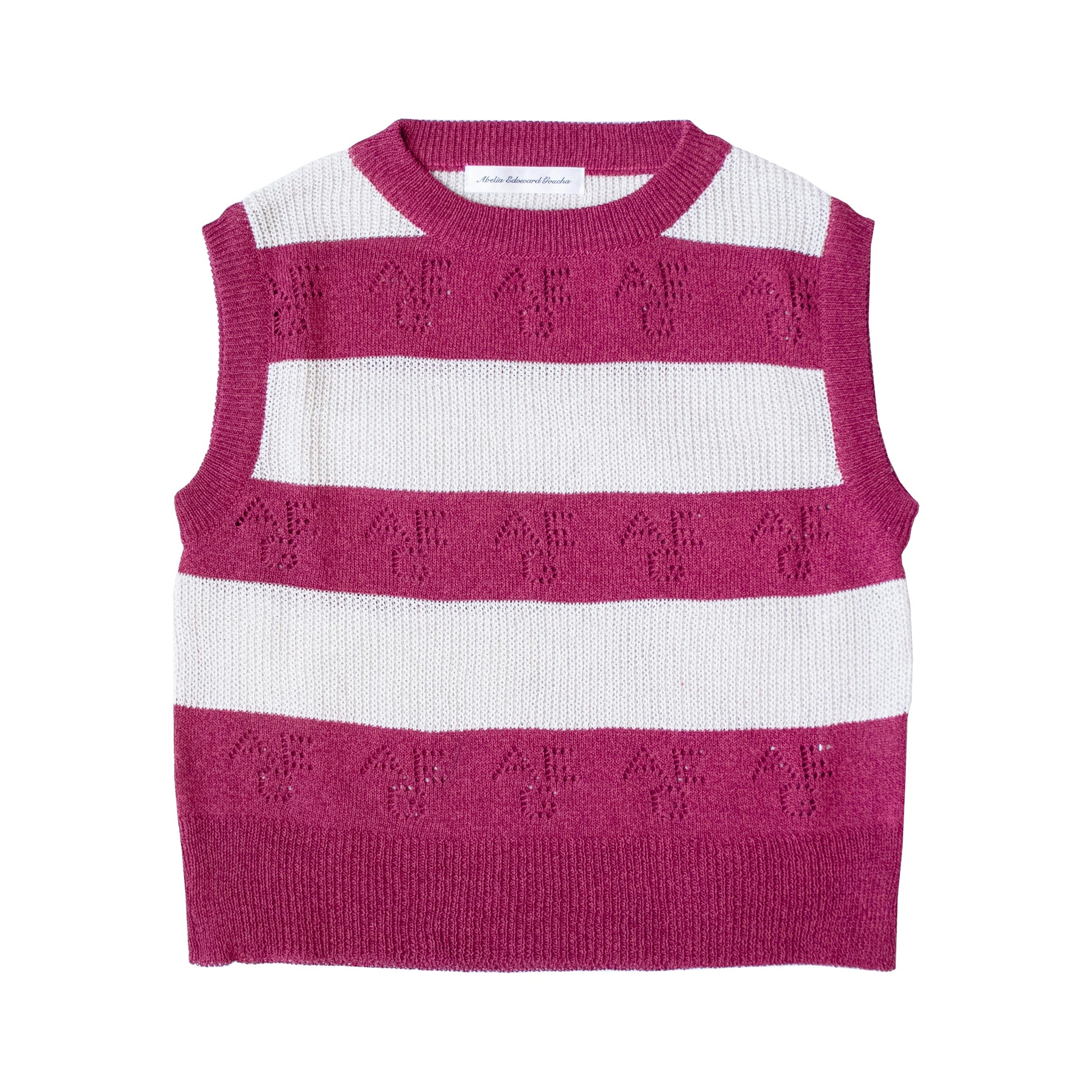 abelia edoward goucha knit vest pink - ニット