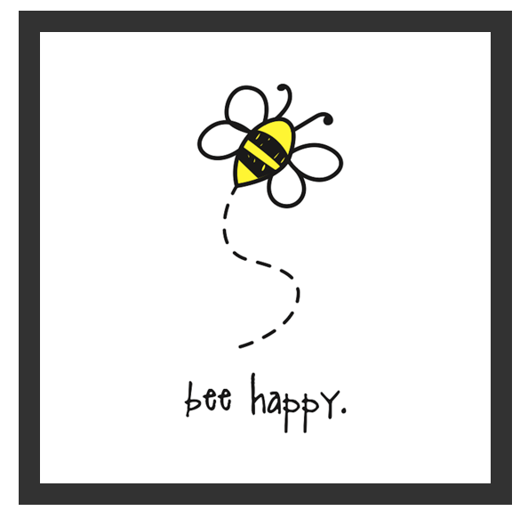 Download Bee Happy 12x12 Framed Poster Alex Asher