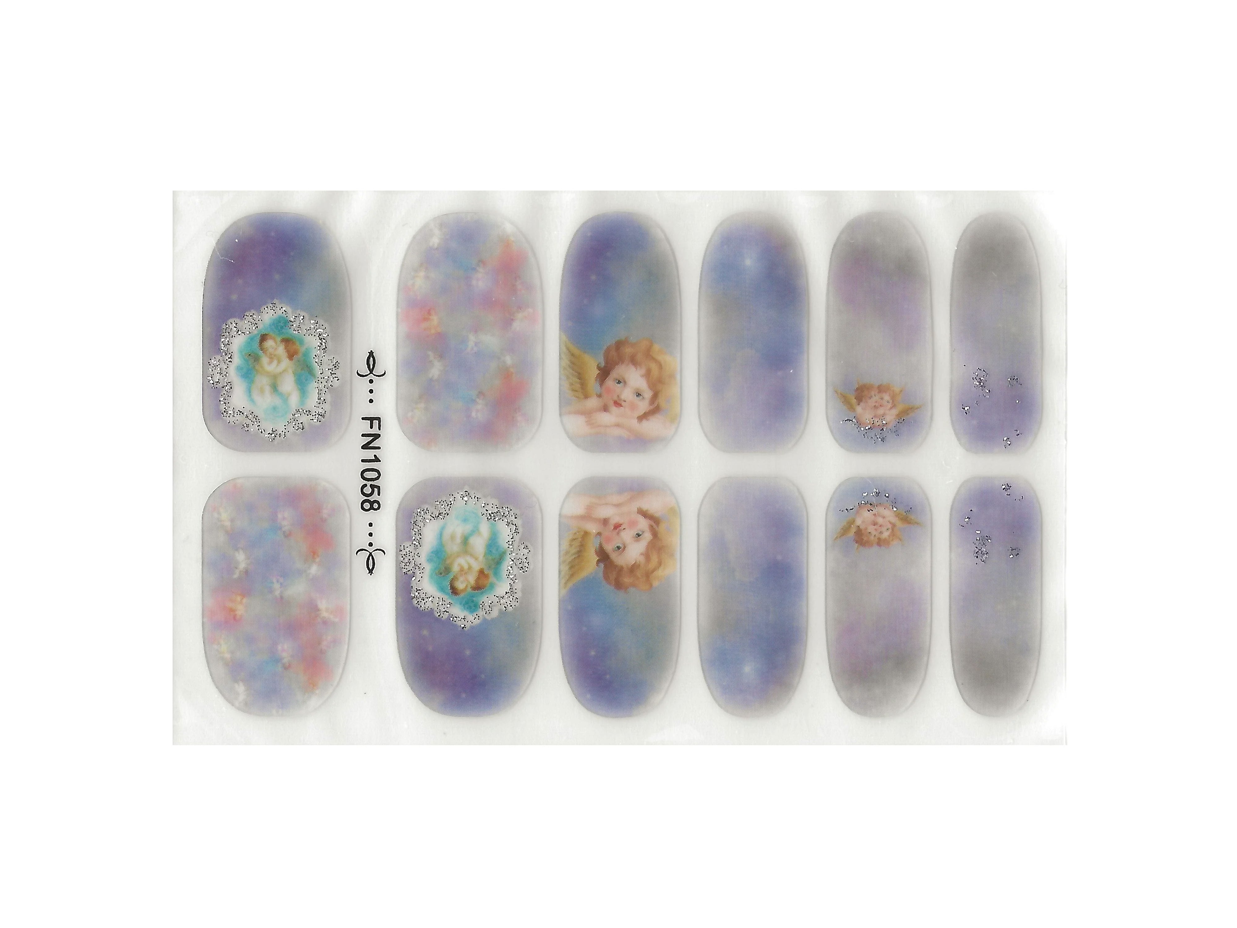 Heavenly Angels with Silver Metallic Embellishment - Clearance Nail Wrap Set