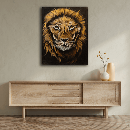 Handmade Painting 'Golden Lion'