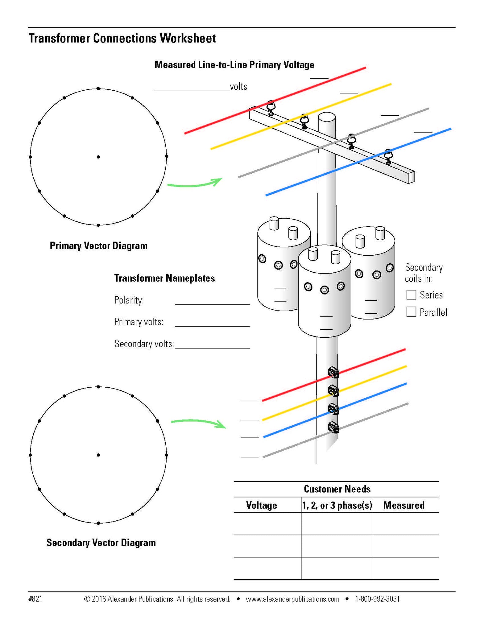 Transformer Connections Worksheets – Alexander Publications circuit diagram of series test lamp 
