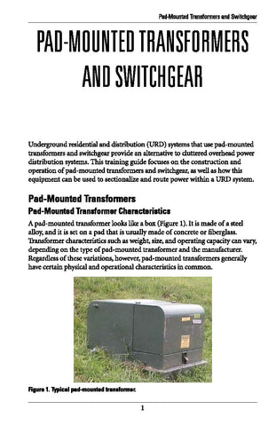 switchgear transformers mounted pad study guide