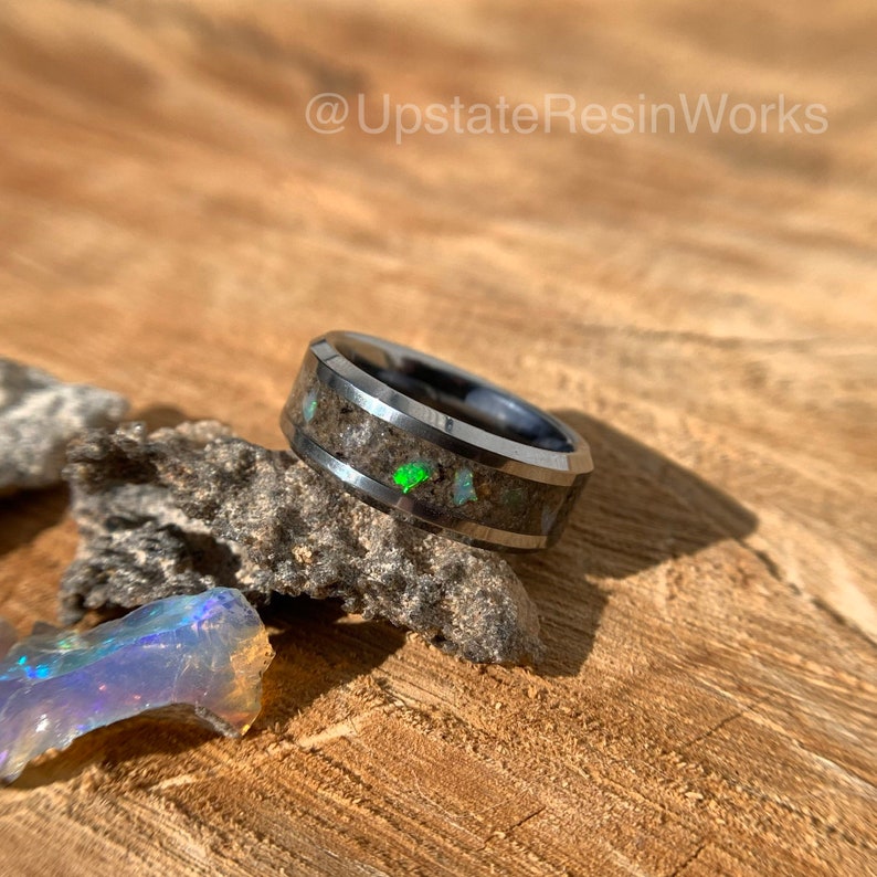 Lightning Glass ring, Fulgurite Ring, opal ring, fossilized lightning –  Upstate Resin Works LLC