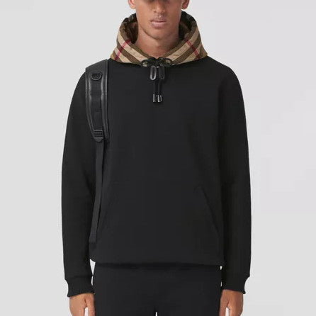 Burberry Letter Graphic Cotton Blend Zip Hoodie Black