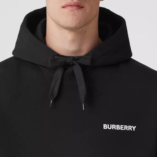 Burberry Letter Graphic Cotton Blend Zip Hoodie Black