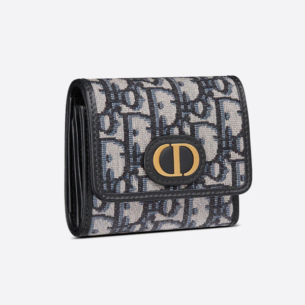 Dior - Small 30 Montaigne Voyageur Coin Purse Blue Dior Oblique Jacquard - Women