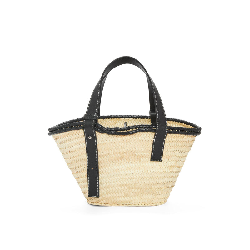 LOEWE Small Inlay Basket bag in palm leaf and calfskin A223S93X17 ...