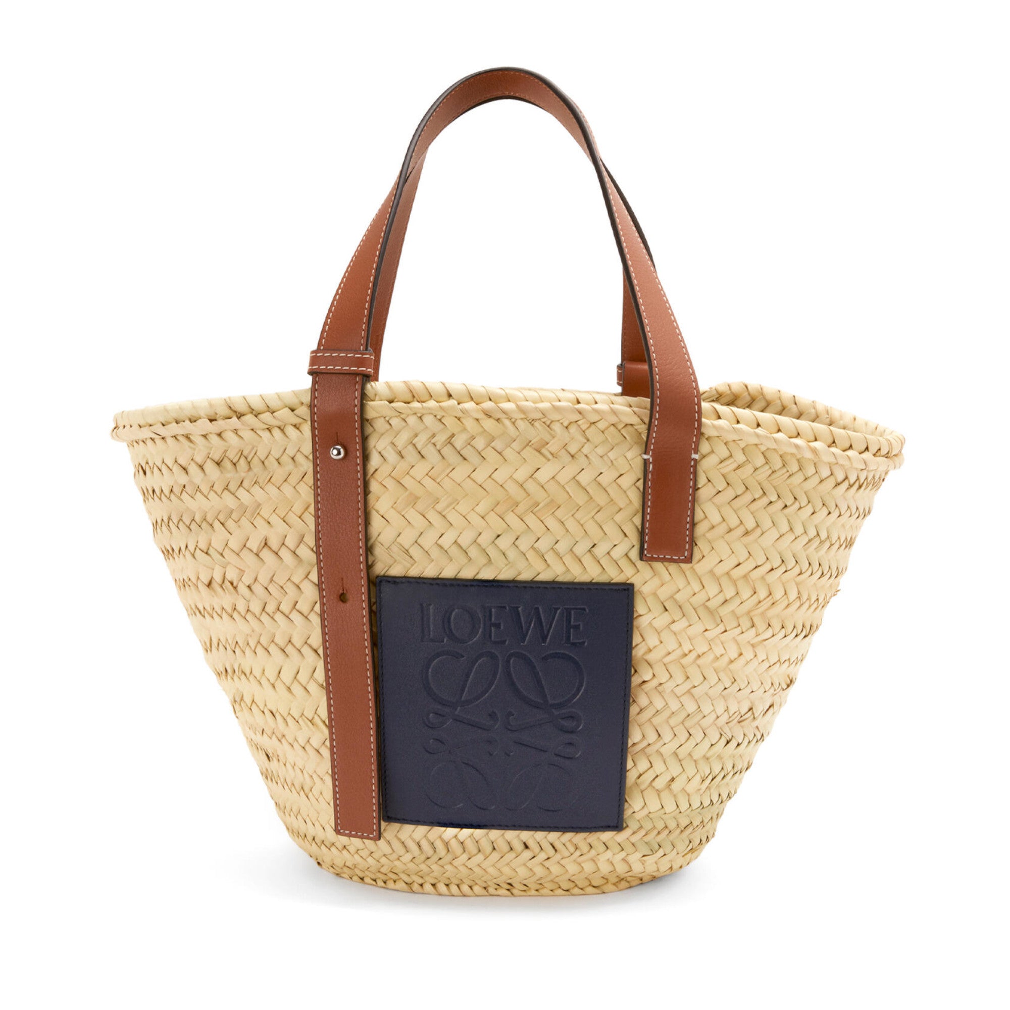 LOEWE Basket bag in palm leaf and calfskin 327.02NS92 – BORDER-GARA