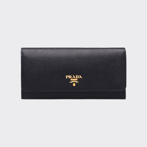 Black Large Saffiano Leather Wallet