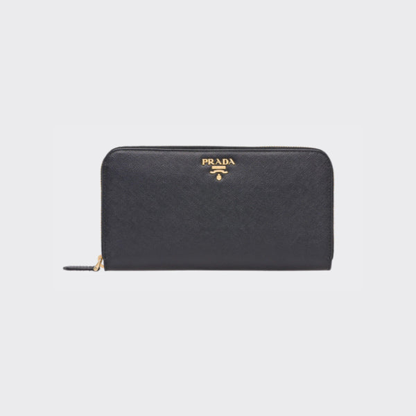 Black Large Saffiano Leather Wallet