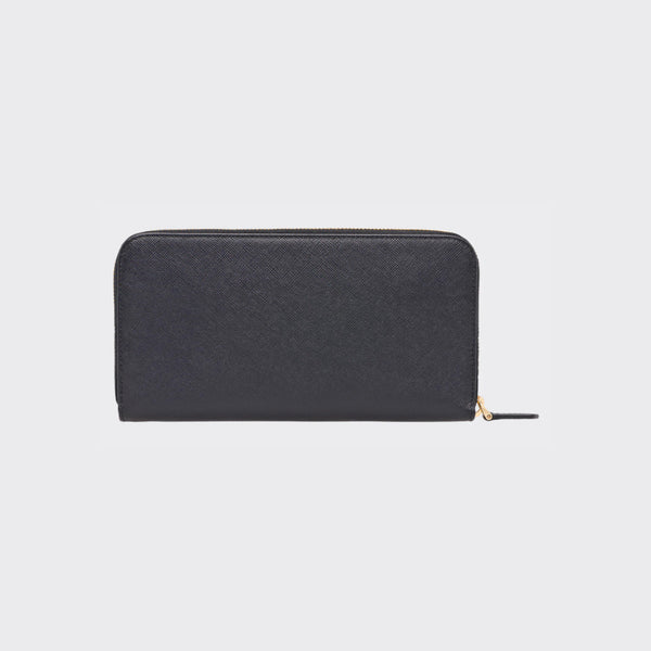 Black Large Saffiano Leather Wallet