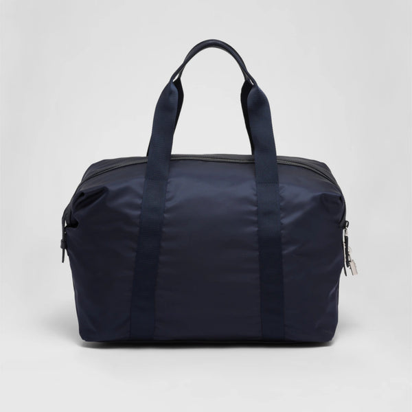 Re-nylon And Saffiano Leather Shoulder Bag In Navy