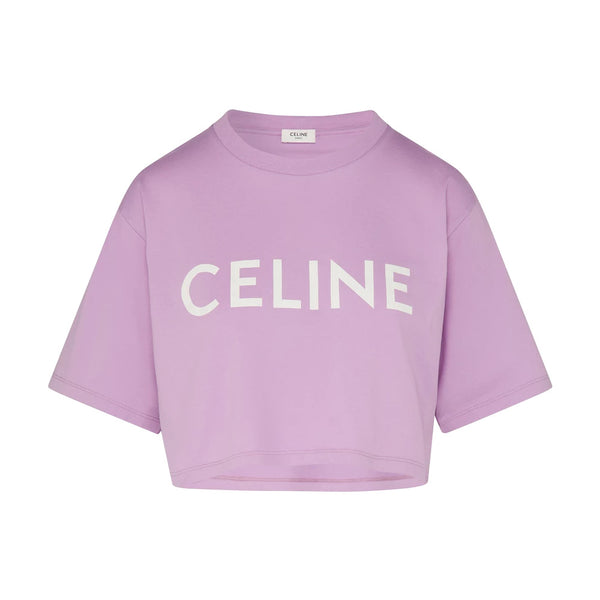 CROPPED CELINE T-SHIRT IN COTTON JERSEY