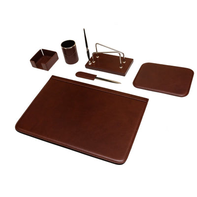 Leather Desk Set, 6-piece, Maruse