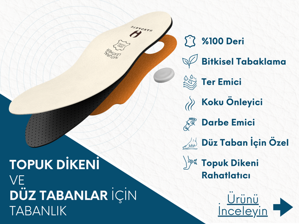 Topuk Dileni ve Düz Taban için Deri Tabanlıklar