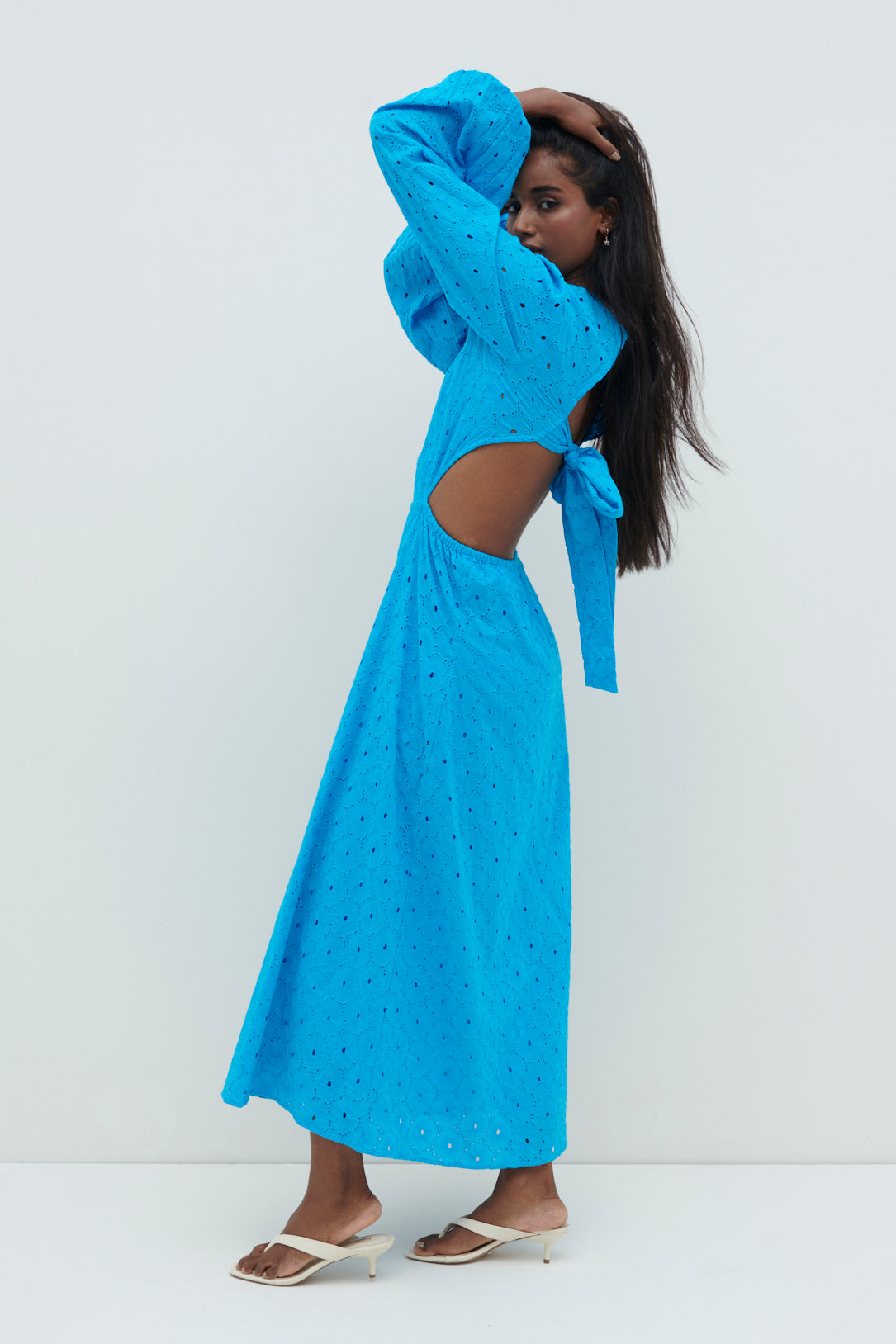 Amber Cut Out Midaxi Dress - Santorini Blue, 14