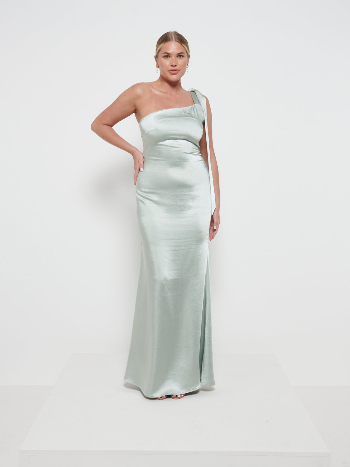 Amelia Tie Maxi Bridesmaid Dress - Matte Sage, 6