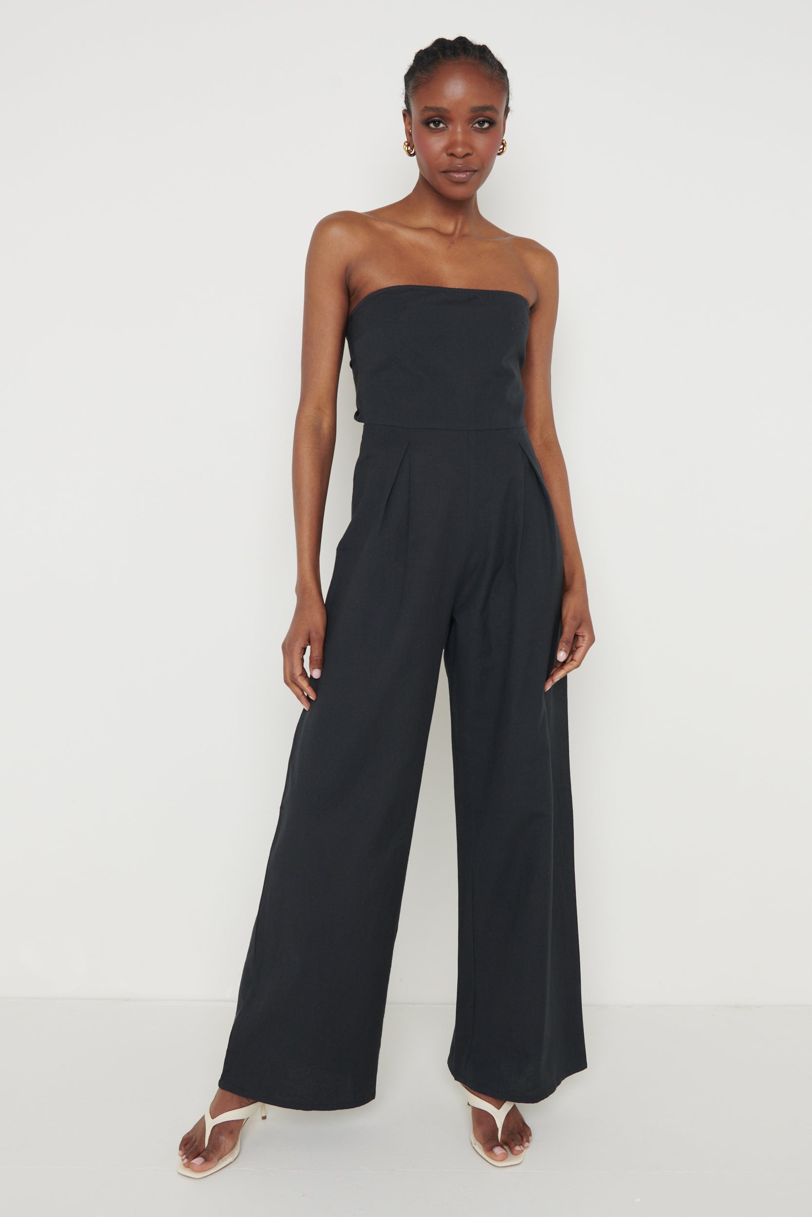 April Bandeau Jumpsuit - Black, 16