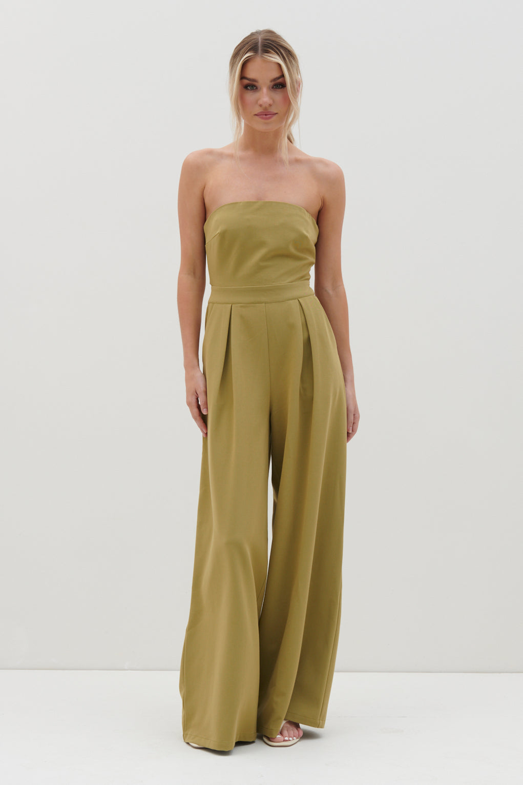 Campbell Bandeau Jumpsuit - Tarragon Green, 10