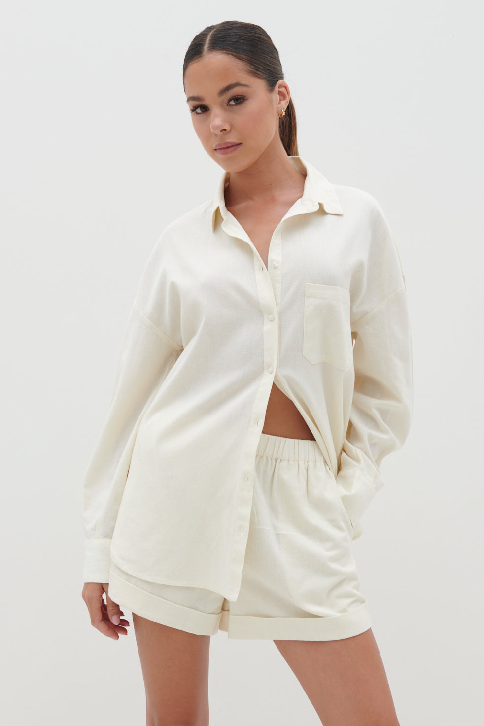 Emery Boxy Shirt - Cream, L