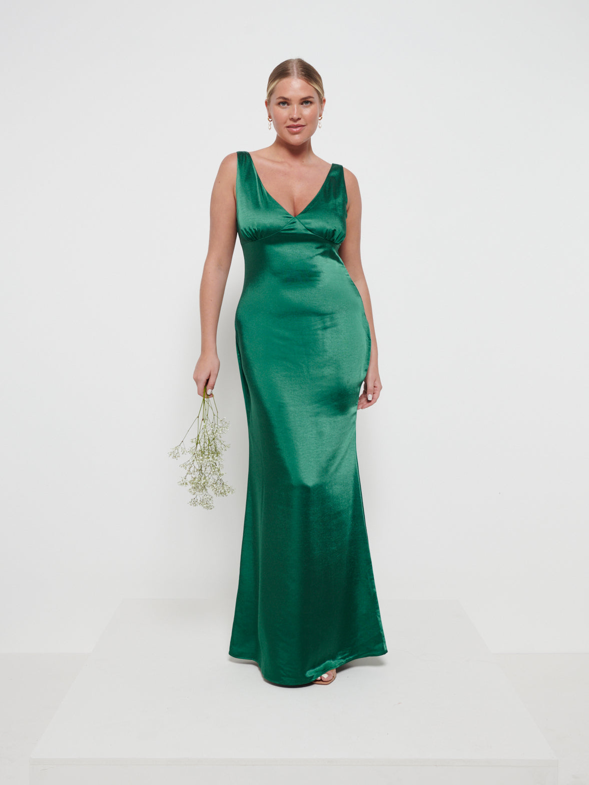 Esmee Maxi Bridesmaid Dress - Matte Emerald, 12