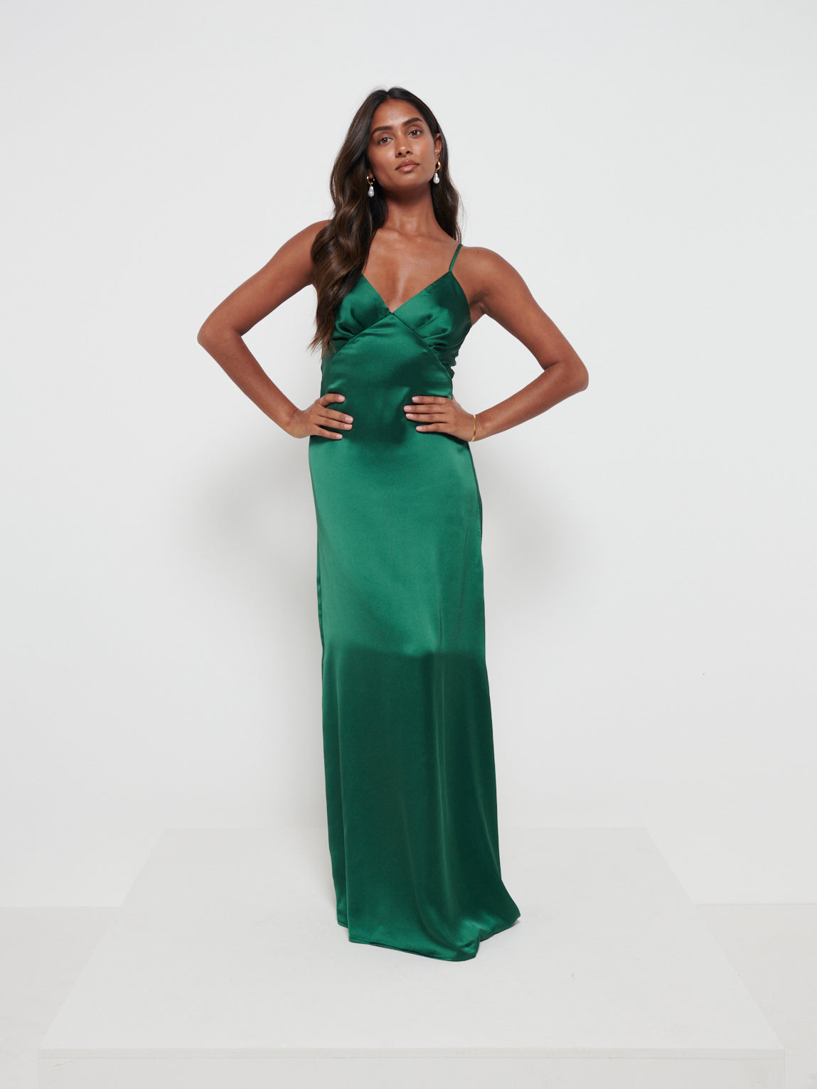 Ines Recycled Maxi Bridesmaids Dress - Matte Emerald, 8