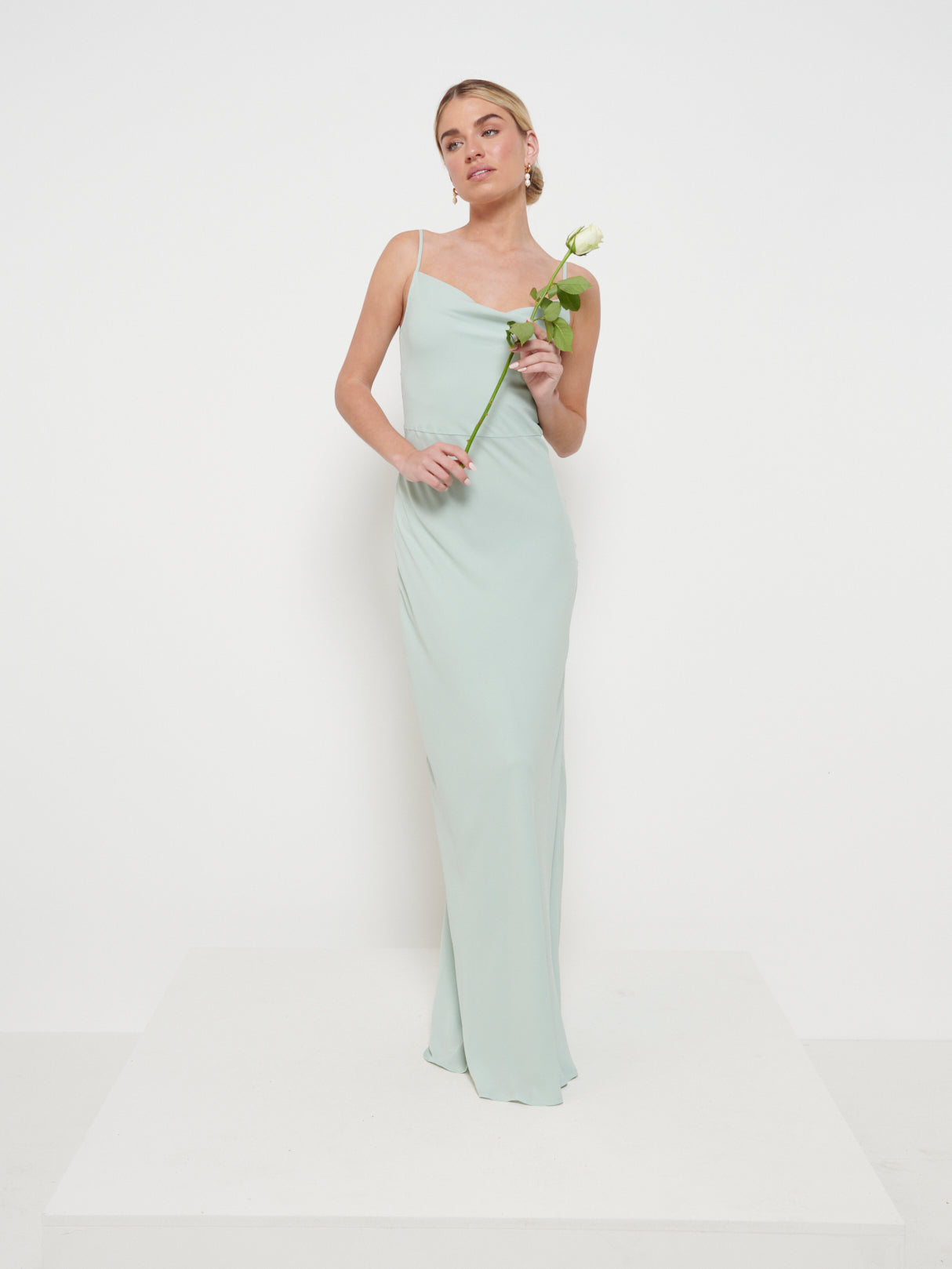 Keisha Chiffon Maxi Bridesmaid Dress - Sage, 12