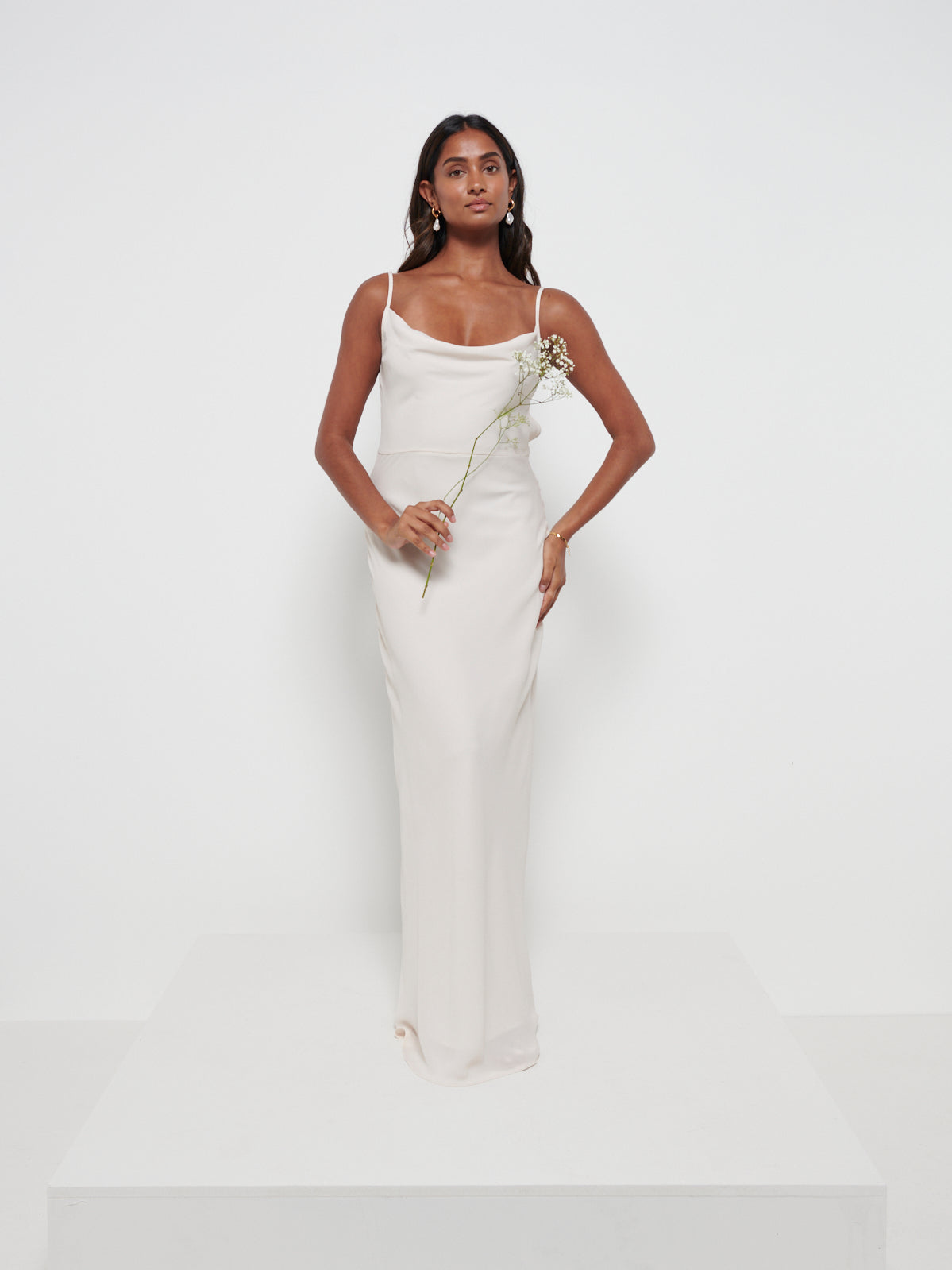 Keisha Chiffon Maxi Bridesmaid Dress - Champagne, 14