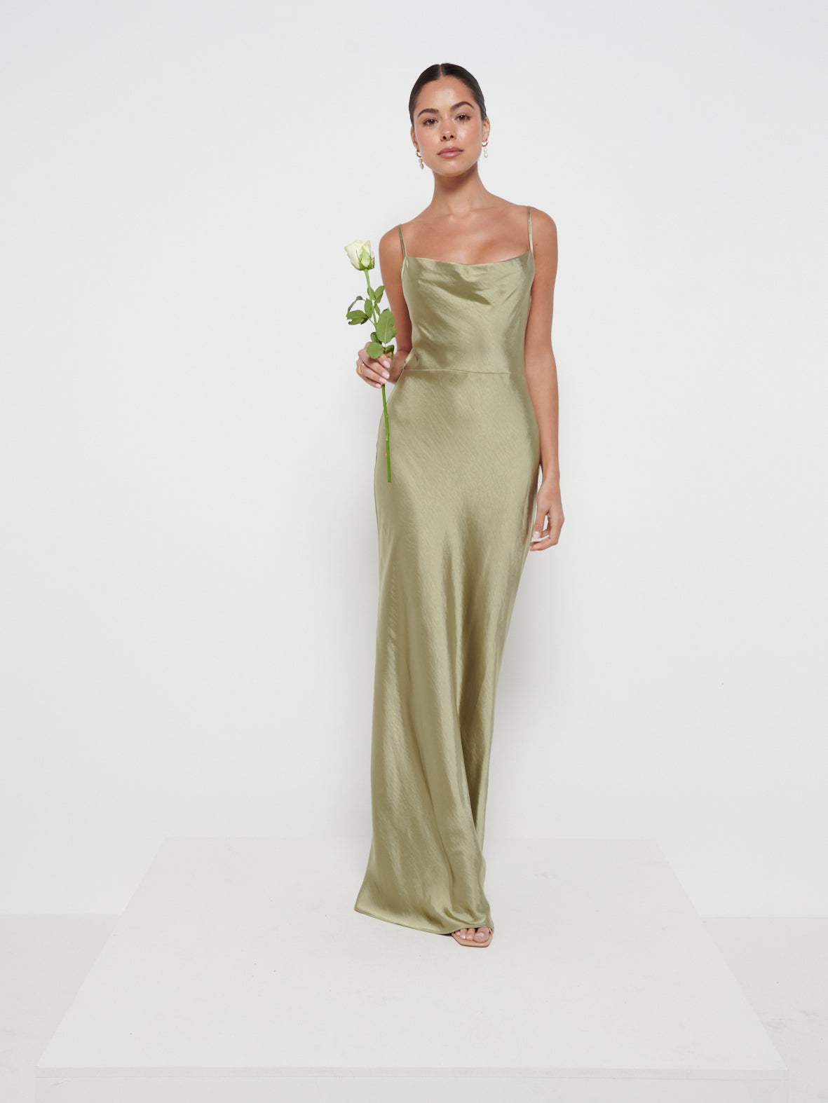 Keisha Maxi Bridesmaid Dress - Matte Olive, 8