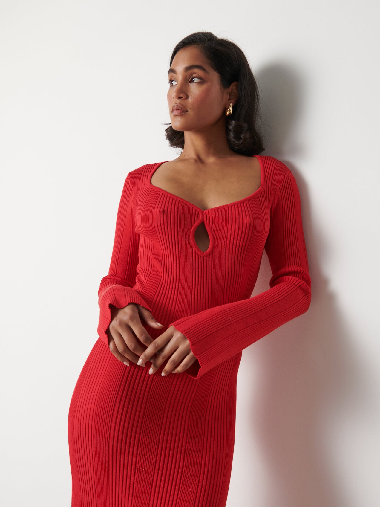 Soreya Bardot Knit Dress- Brown – Pretty Lavish