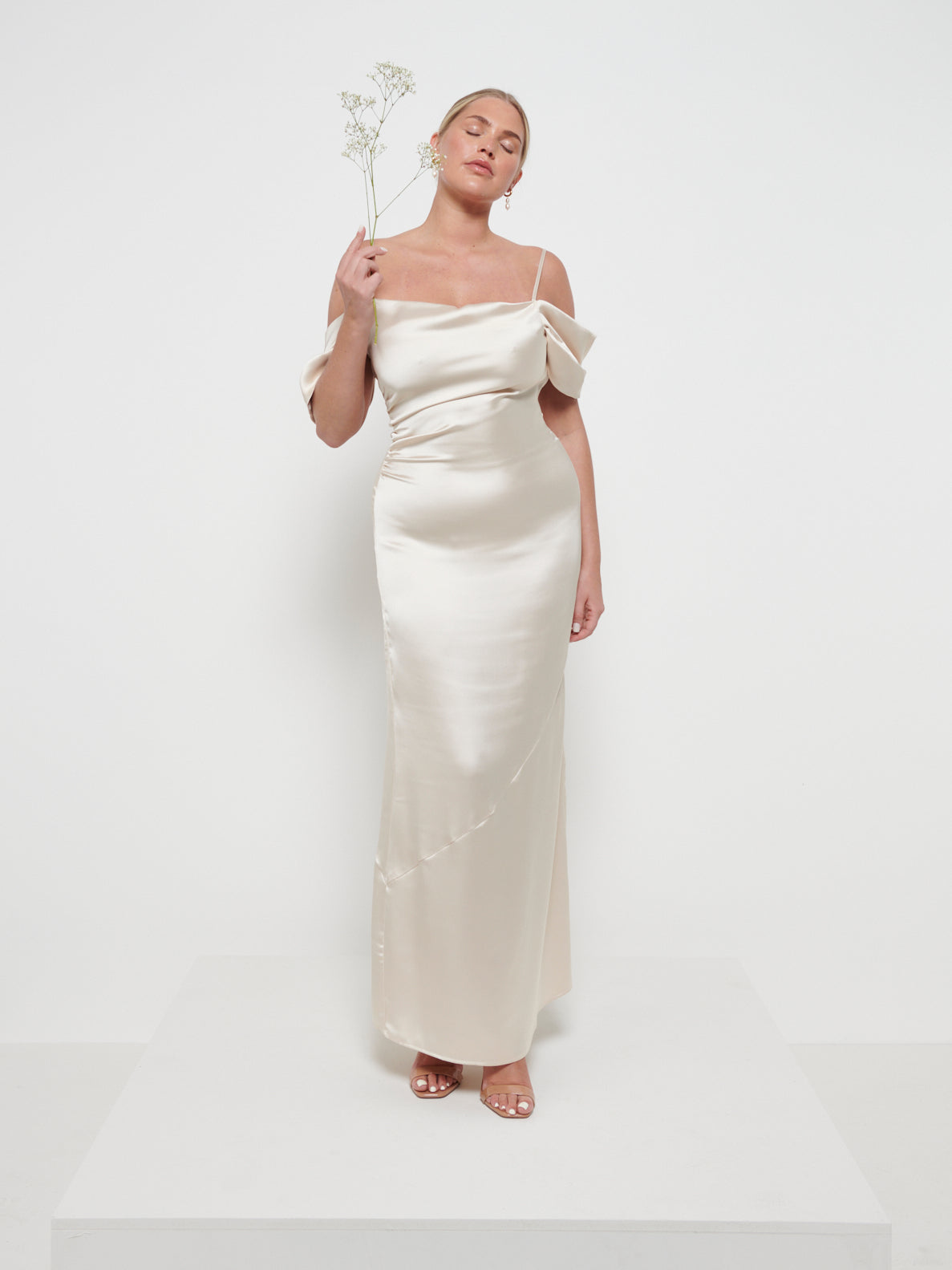 Lucette Recycled Maxi Bridesmaid Dress - Champagne, 8