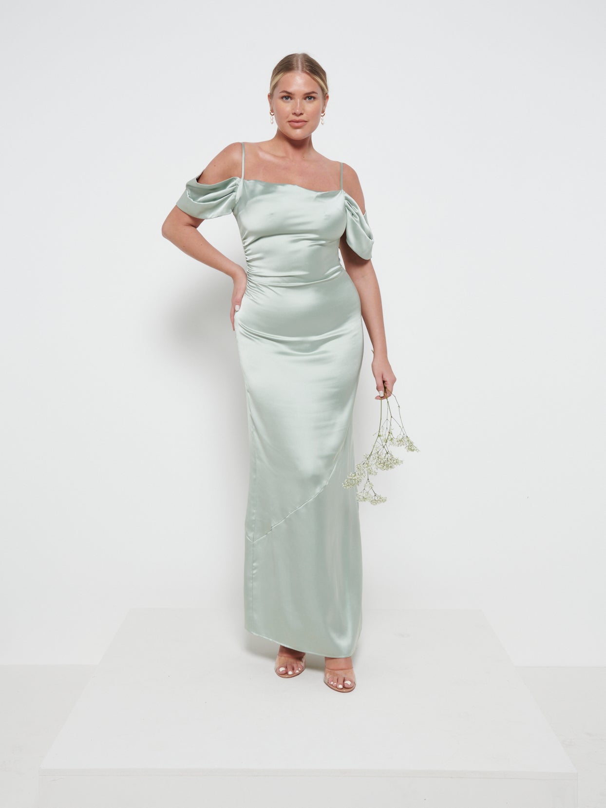 Lucette Recycled Maxi Bridesmaid Dress - Sage, 12