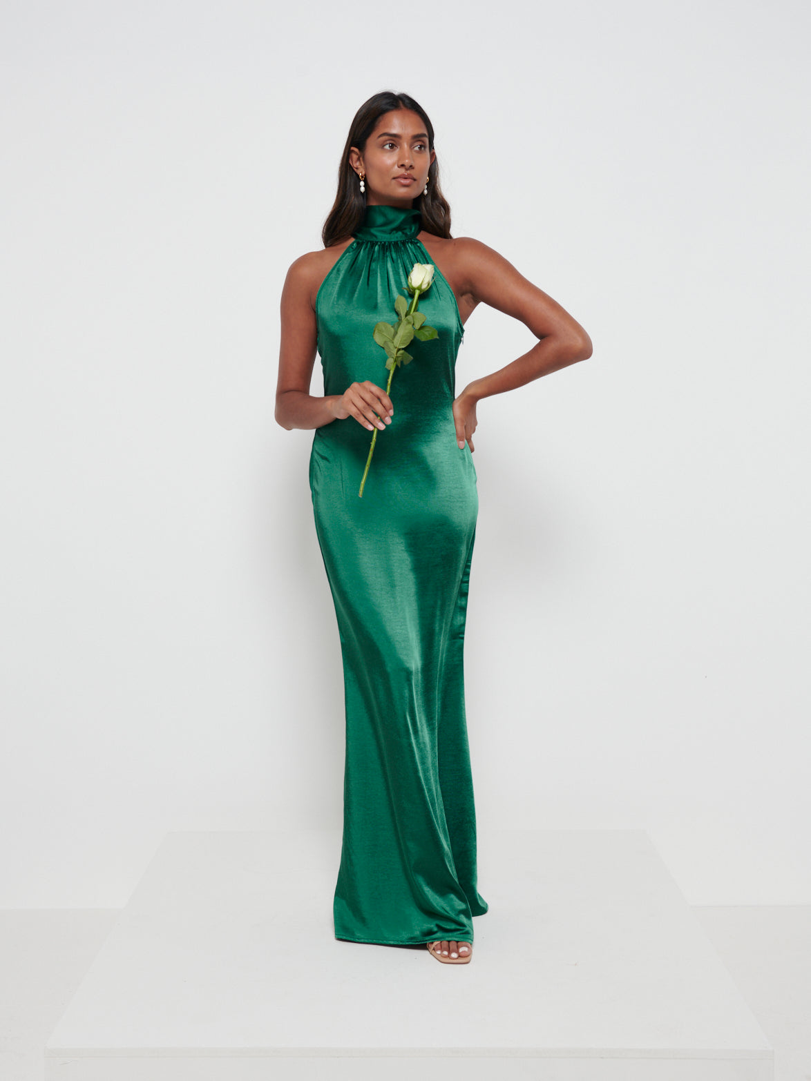 Odelle Maxi Bridesmaid Dress - Matte Emerald, 16