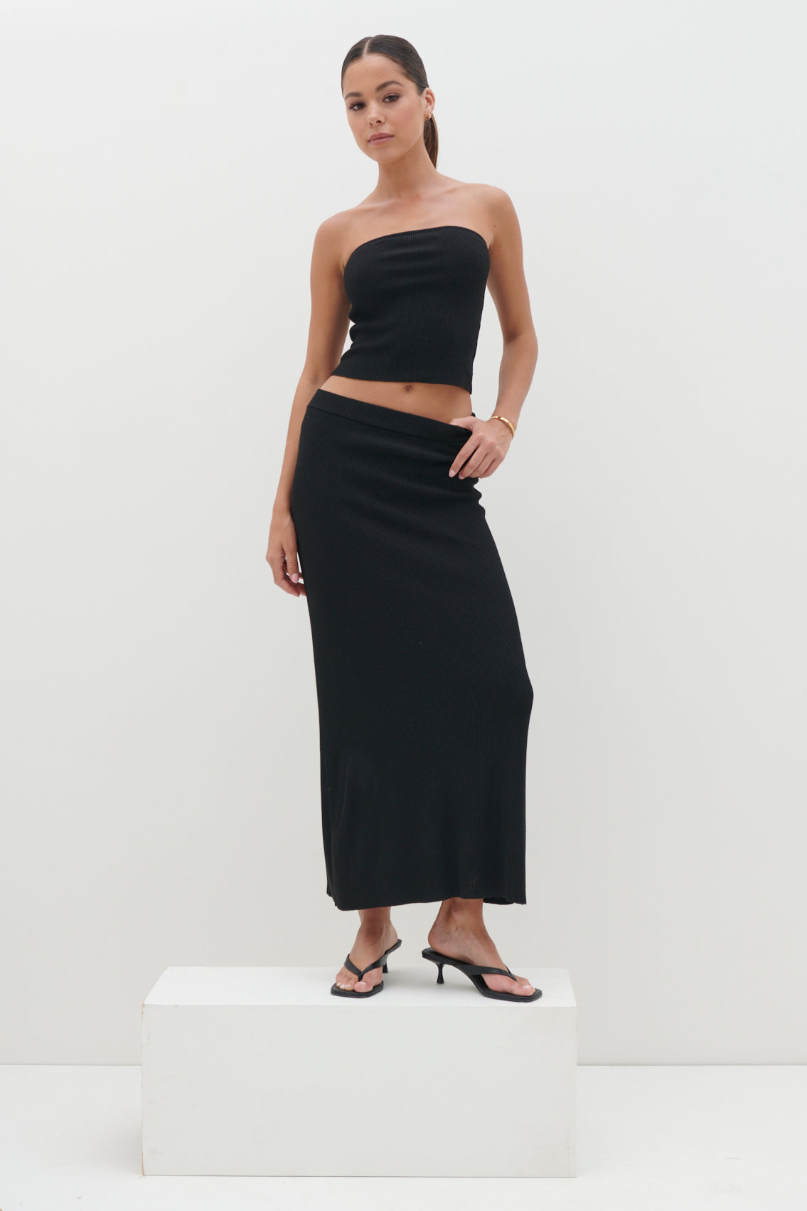 Reese Midaxi Knit Skirt - Black, L