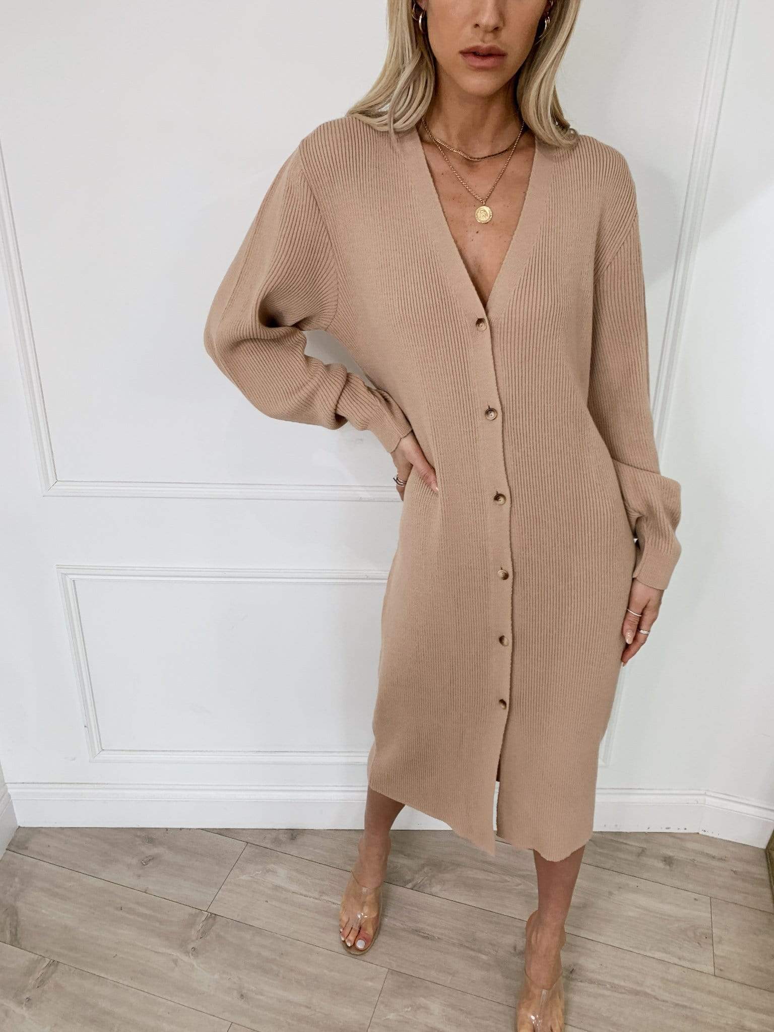 maxi cardigan dress